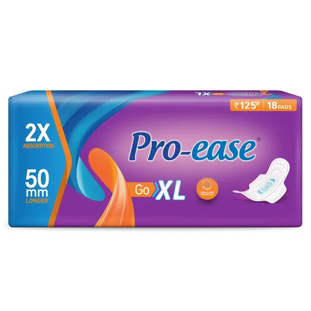 Pro-Ease 2X Absorption Sanitary Pads XL (18 Pads)