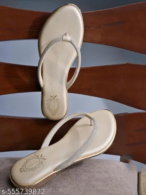 Shoetopia Girls Embellished Flat Sandals - Gold Size 8.0