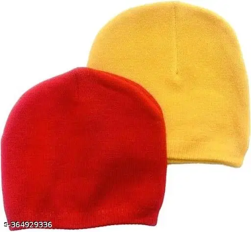 Solid Cap for Kids, Pack of 2 (Multicolor)