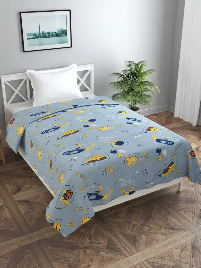 Printed Single Duvet Cover with Zipper, Multicolor, 60x90 Inches