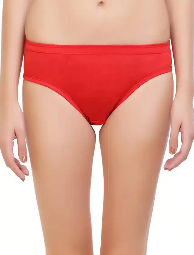 Cotton Blend Panty for Women (Red, S)
