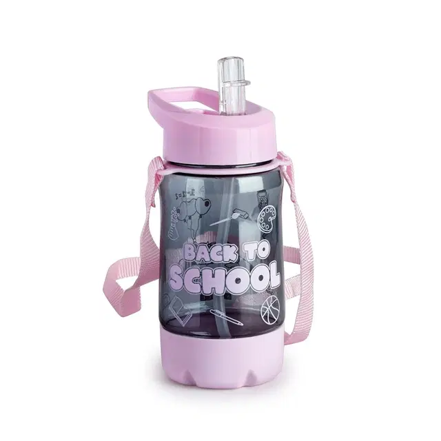 Plastic Water Bottle For Kids ,Multicolour ,(600ML) , Pack Of 2
