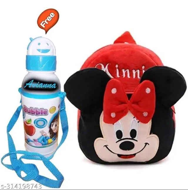 Nylon Backpack with Sipper for Kids, Multicolor, Set of 2