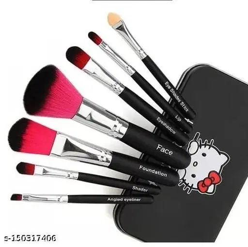 Mini Brush Kit With a Storage Box- (Black Colour), (set of 7)