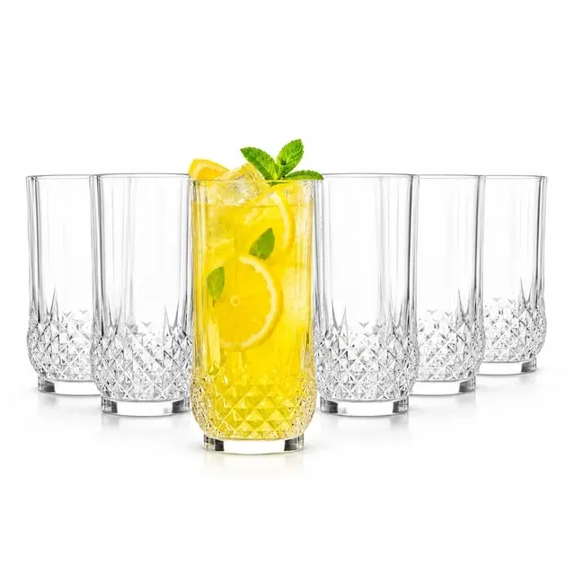 Cello Amore K-Series Glass Tumbler, 265 ml | Set Of 6 | Lead-Free Toughened Glass | Dishwasher Safe | Water, Juice & Cocktail Glass For Home, Office & Parties
