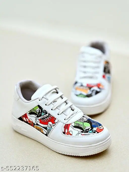 Shoetopia Colorblocked Synthetic Sneakers for Girls (Multicolor, 9-10 Years)