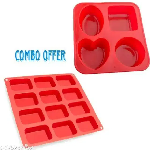Silicone Multipurpose Moulds, Red, Set of 2