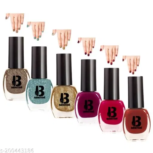 Banetion Matte Nail Polish, Multicolor, Pack of 6
