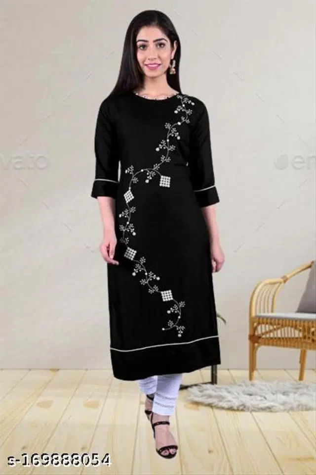 Viscose Rayon Printed Kurti for Women (Multicolor, XXXL)