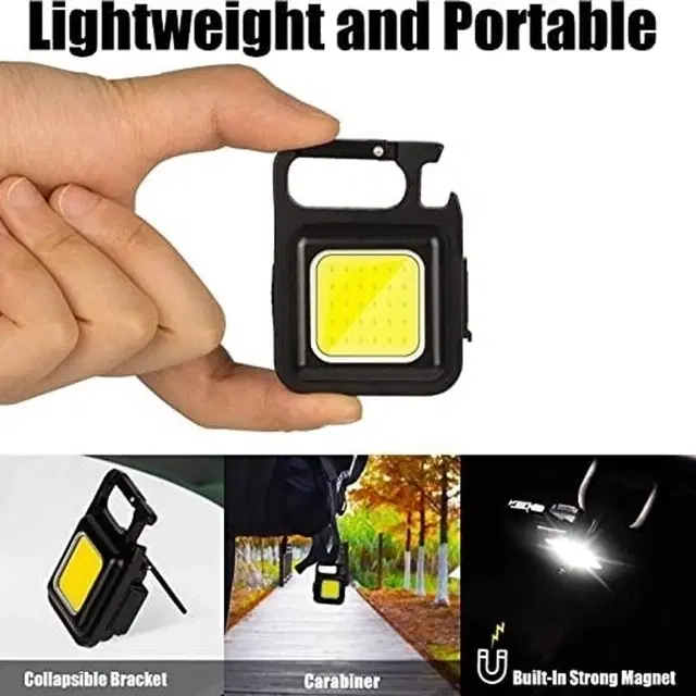IMMUTABLE Flashlight 800 Lumens COB Rechargeable Mini Flashlight 4 Light Modes Portable Pocket Light