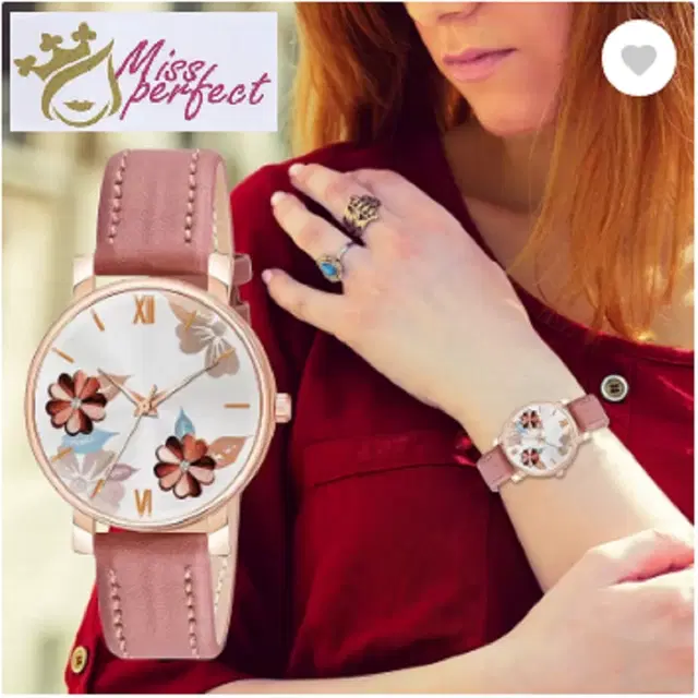 Leather Strap Analog Watch for Women & Girls (Multicolor)