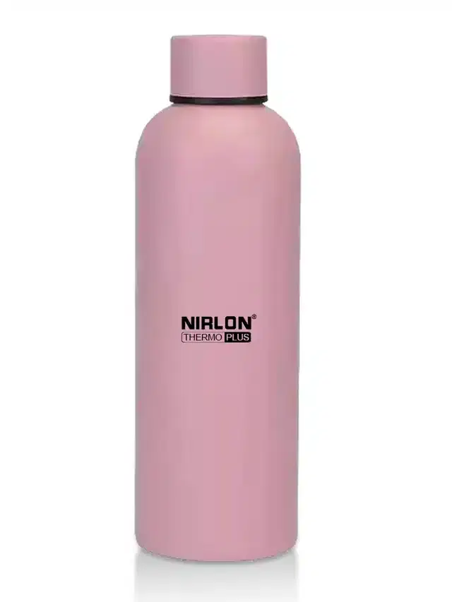 Nirlon Stainless Steel Double Wall Water Bottle, Pink, 500 ml