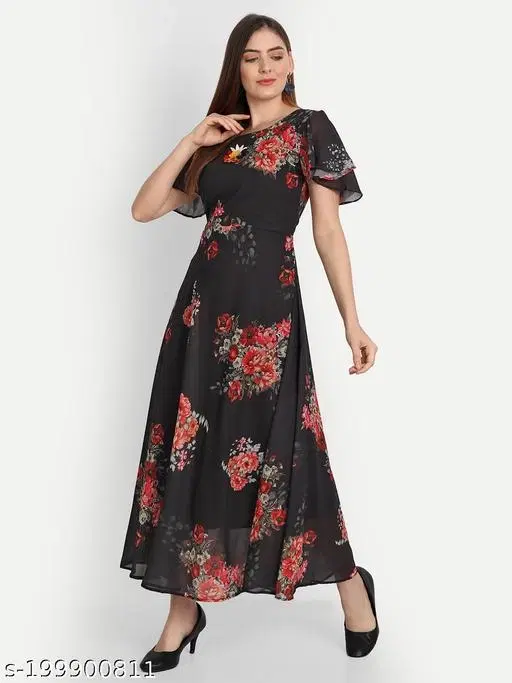 Fashionable Dresses for Women (Black, S)