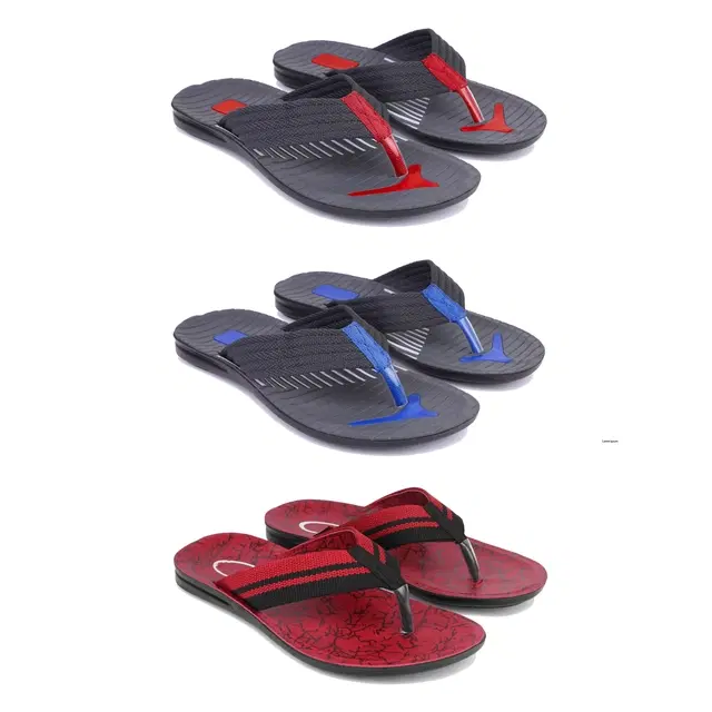 Combo of Flipflops for Men, Set of 3 (Multicolor, 7)