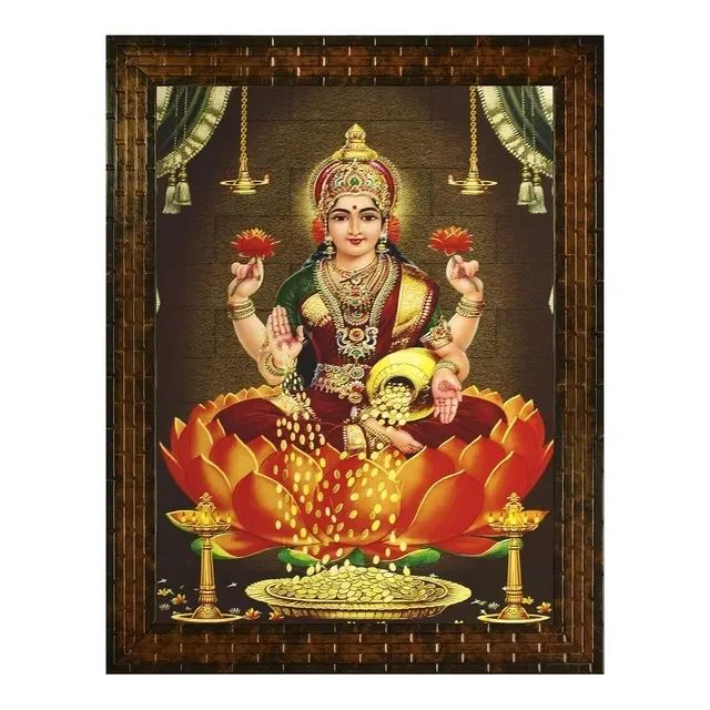 KC Arts Laxmi Maa Golden photo frame 8x6in
