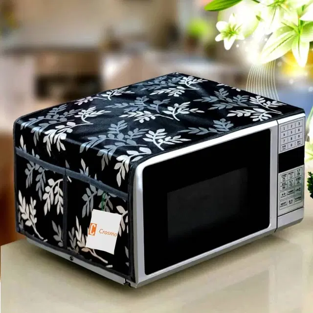 Crosmo Microwave Oven Cover 54.61cm, Polyester, Black