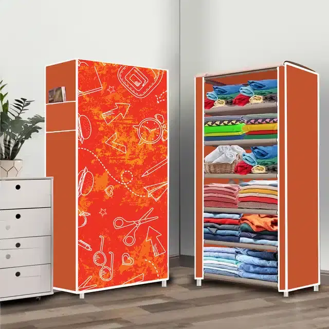 Portable Lightweight Cloth Storage Bag, Orange