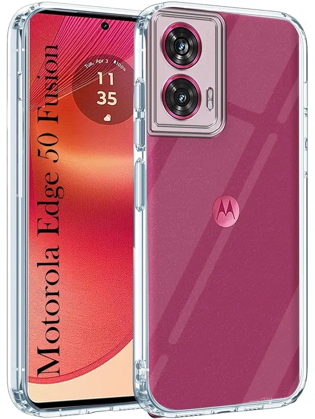 Rubber Mobile Back Cover for Motorola Edge 50 Fusion, Transparent