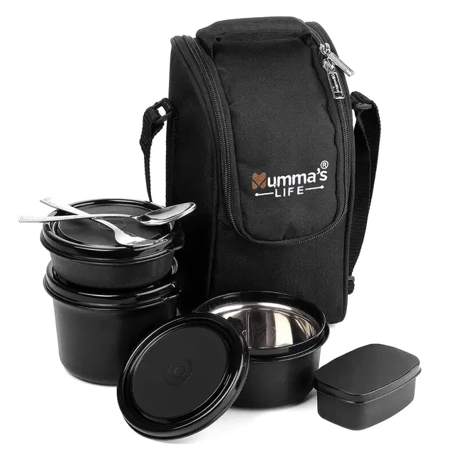 Stainless Steel Lunch Box, Black