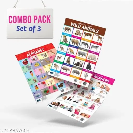 Bookford Publications My small chart Alphabet+Wild Animals & Good Manners (Set of 3)