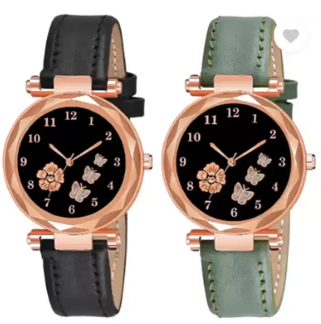 Analog Watch for Women, Pack of 2 (Multicolor)