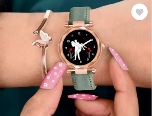 Analog Watch for Women & Girls (Green)