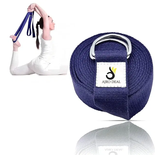 Yoga Strap with D-Ring Stretching Belt ,(Blue)