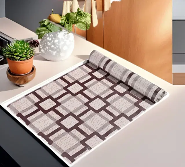 PVC Printed Shelf Mat Roll, Multicolor, 5 m