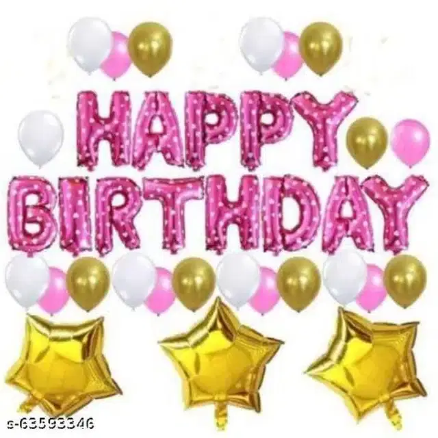 Birthday Party Decoration Kit, Multicolor, Set of 46