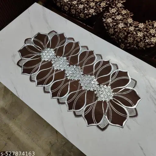 KANUSHI Industries® Dining Table Runner/Center Table Runner(RK-TR-LOTUS-B.S-01)