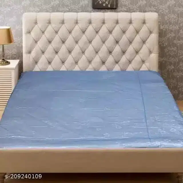 PVC Waterproof Mattress Protector Sheet, Sky Blue, 6.5x6 feet