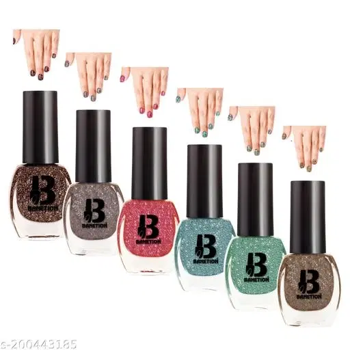 Banetion Matte Nail Polish, Multicolor, Pack of 6
