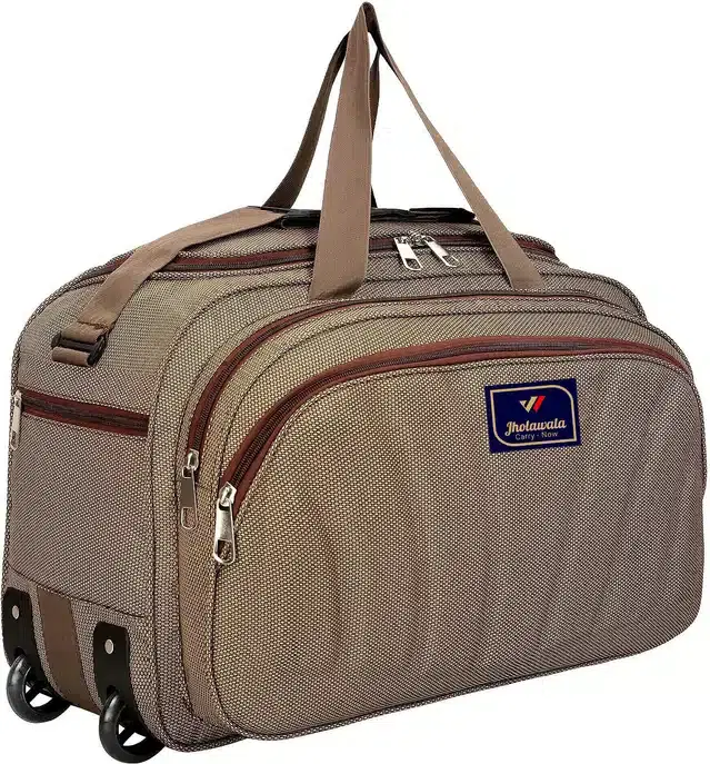 Polyester Traveling Luggage Bag with Wheels, Brown,62 L