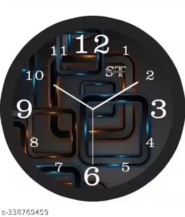Plastic Printed Analog Wall Clock, Multicolor