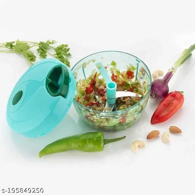 Plastic Vegetable Chopper, Sky Blue, 450 ml