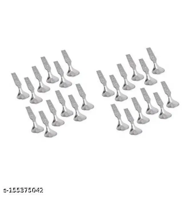 Stainless Steel Spoon Set, Silver, Pack of 12