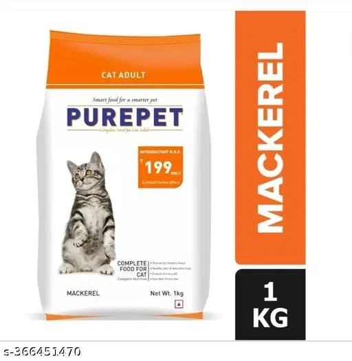 Purepet mackerel food  For Cat (1kg) ,Pack Of 1