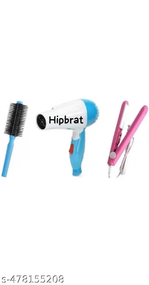 Combo of Hair Brush, Hair Straightener & Hair Dryer, Multicolor, Set of 3