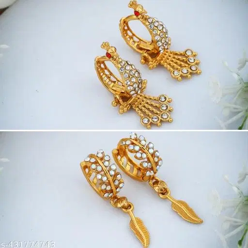Gold-Plated Earrings/Studs/Bali Combo For Women'S/Girls