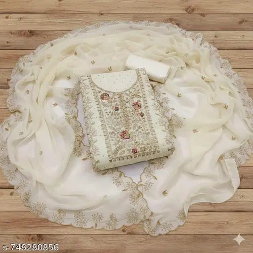 Embroidered Punjabi/All Over Suits for Women (Multicolor, 6.85 meter (3XL)
