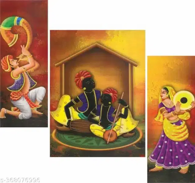 Wooden UV Coated Digital Painitings, Multicolor, 12x18 inches, Pack of 3