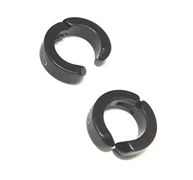 Stainless Steel Studs Earring for Men, Set of 1 (Black)