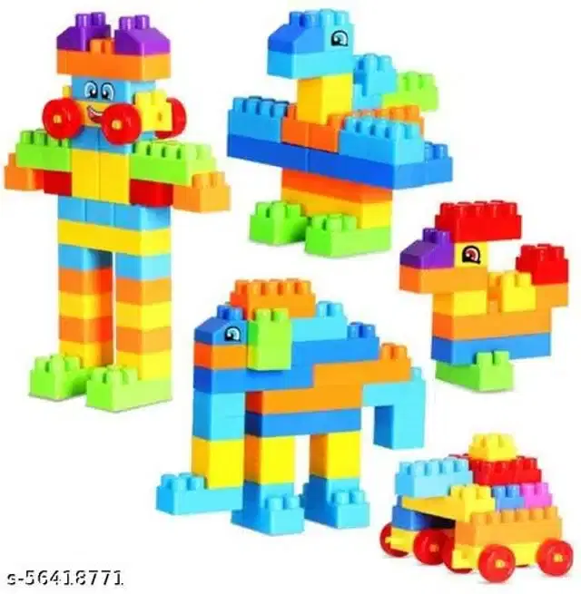 Plastic Kids Building Toys, Multicolor, Set of 1
