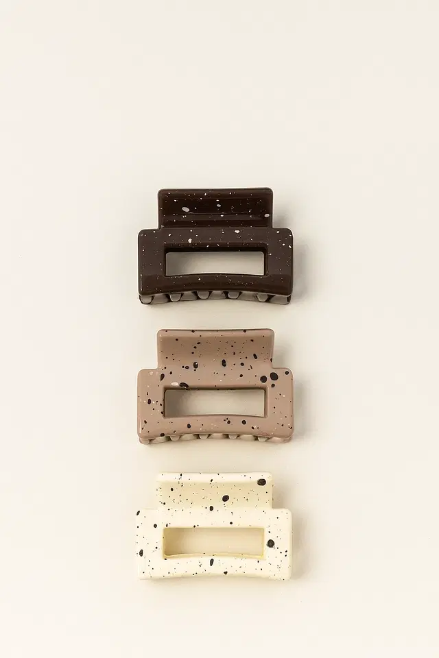 Aesthetic Matte Hair Claw Clips for Girls & Women, Multicolour, Pack of 6