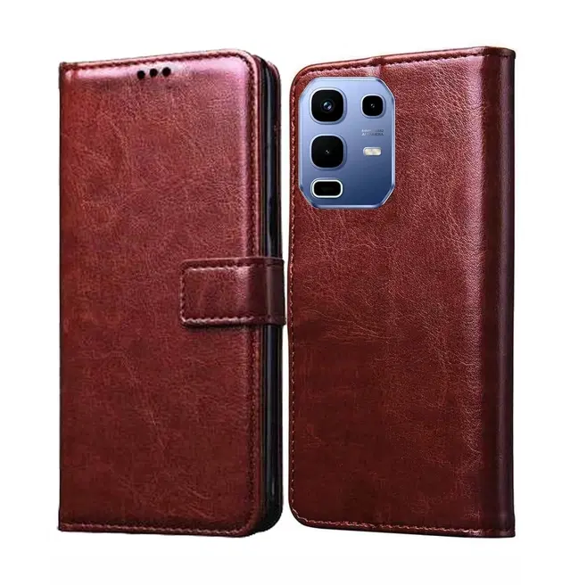 Artificial Leather Mobile Flip Cover for Infinix Note 50x 5G+ (6.67) (Brown)