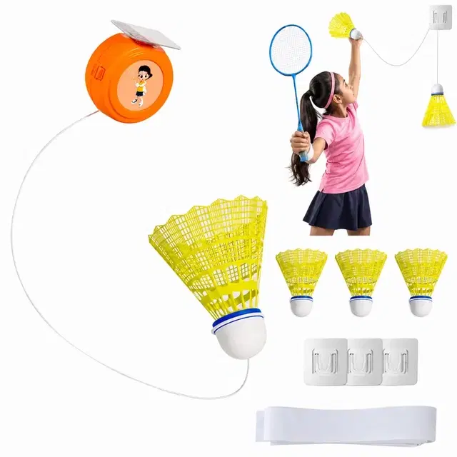 Kidology Hanging Badminton Training Kit with 3 Shuttles