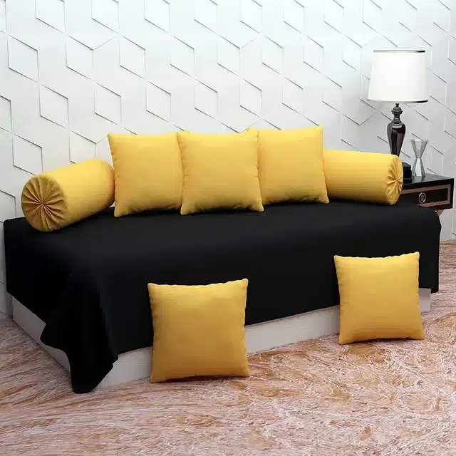 Microfiber Diwan Cover Set, Multicolor, Pack of 8