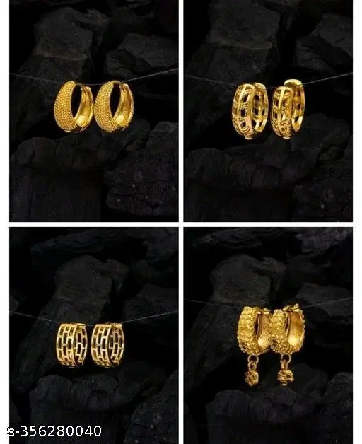 Gold Plated Stud/Earring/Combo For Women'S/Girls