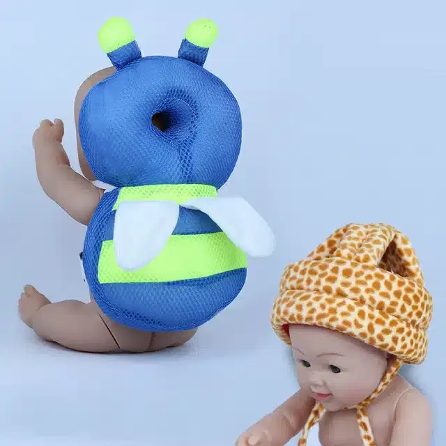 Infants Head & Back Safety Protector Pillow and Safety Helmet, Pack of 2 (Multicolor)
