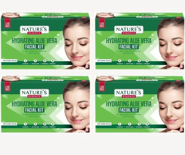 Nature's Essence Hydrating Aloe Vera Facial Kit, 20 g, Pack of 4